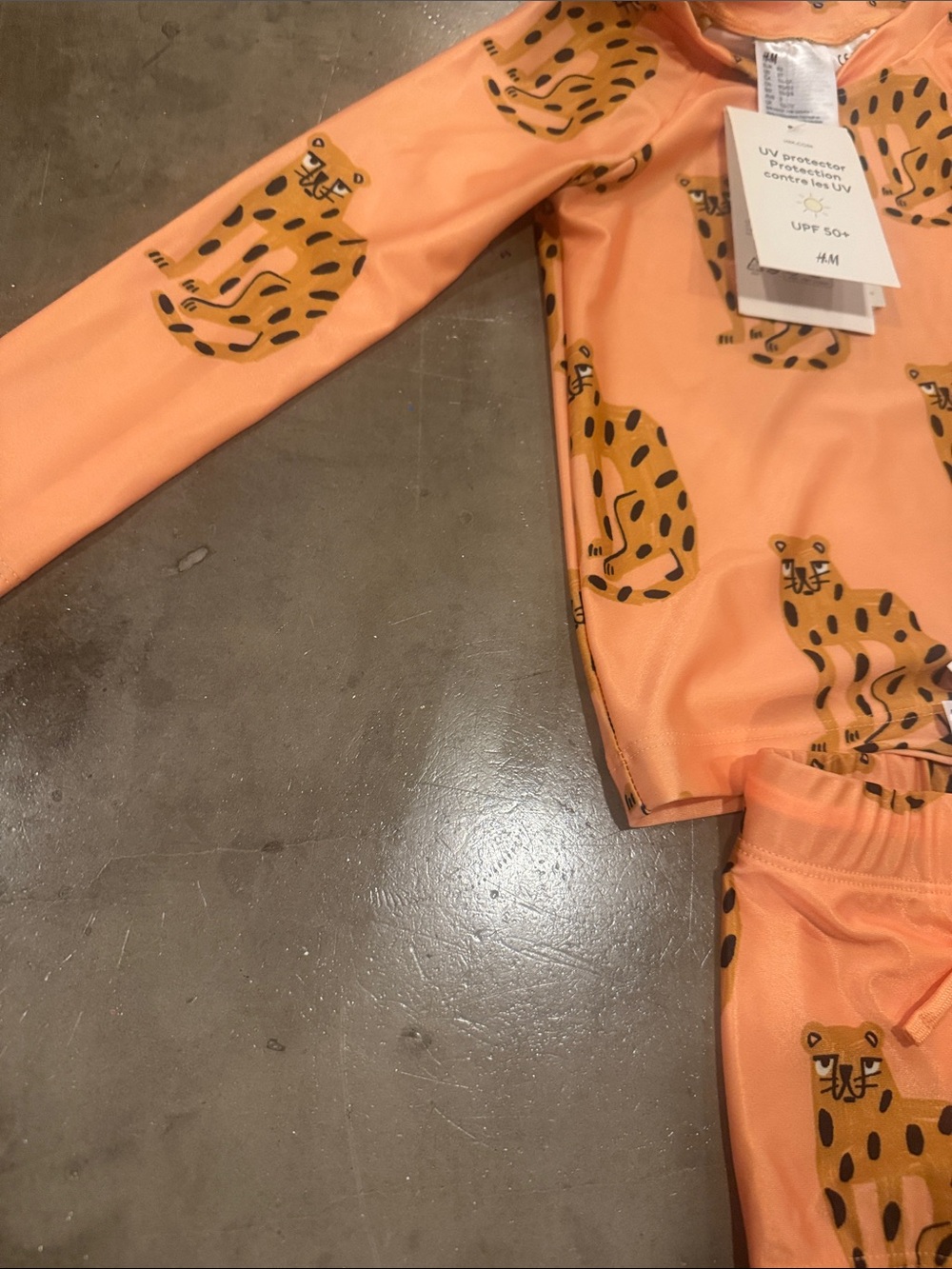 H&M Orange Leopard Print Rash Guard Swim Set - Picture 7 of 12